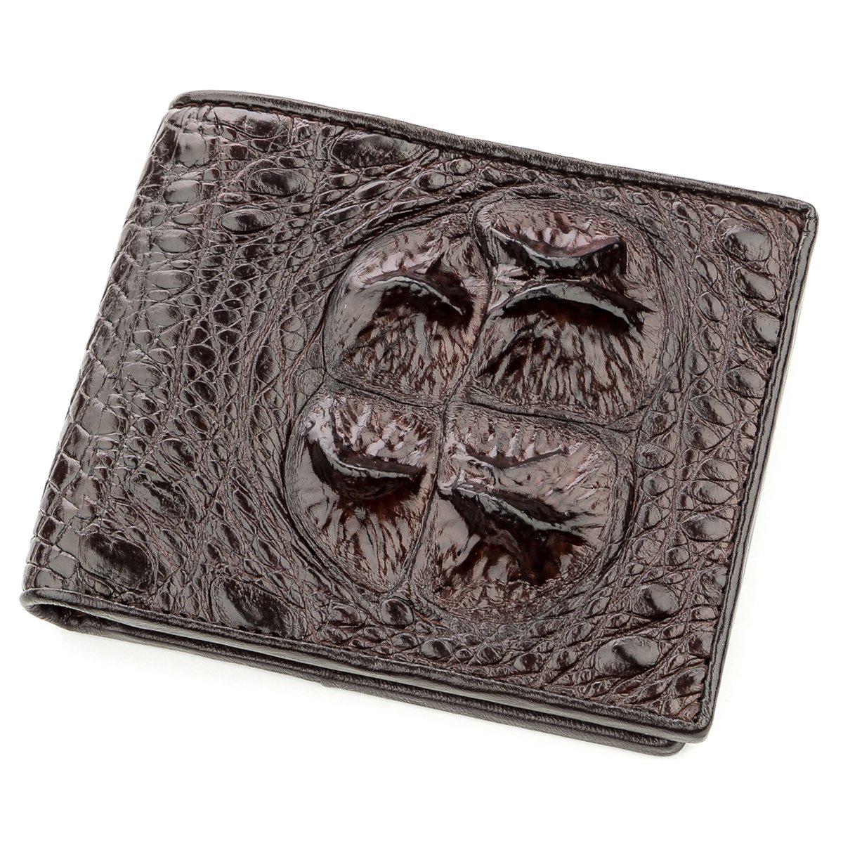 Бумажник мужской Crocodile Leather 18581 из натуральной кожи крокодила Коричневый