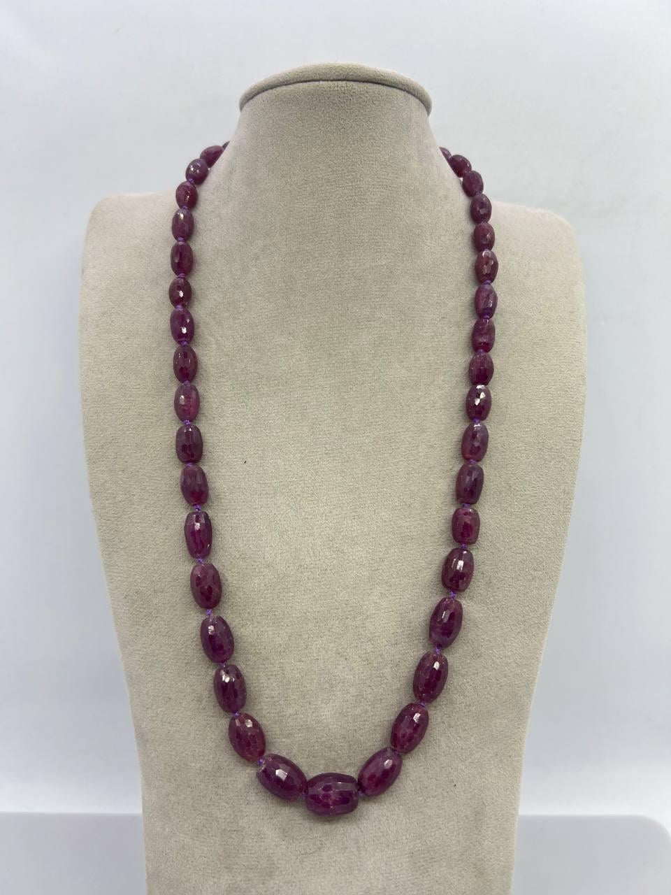 Бусы рубин 50 см 57 г Бордовый (11590)