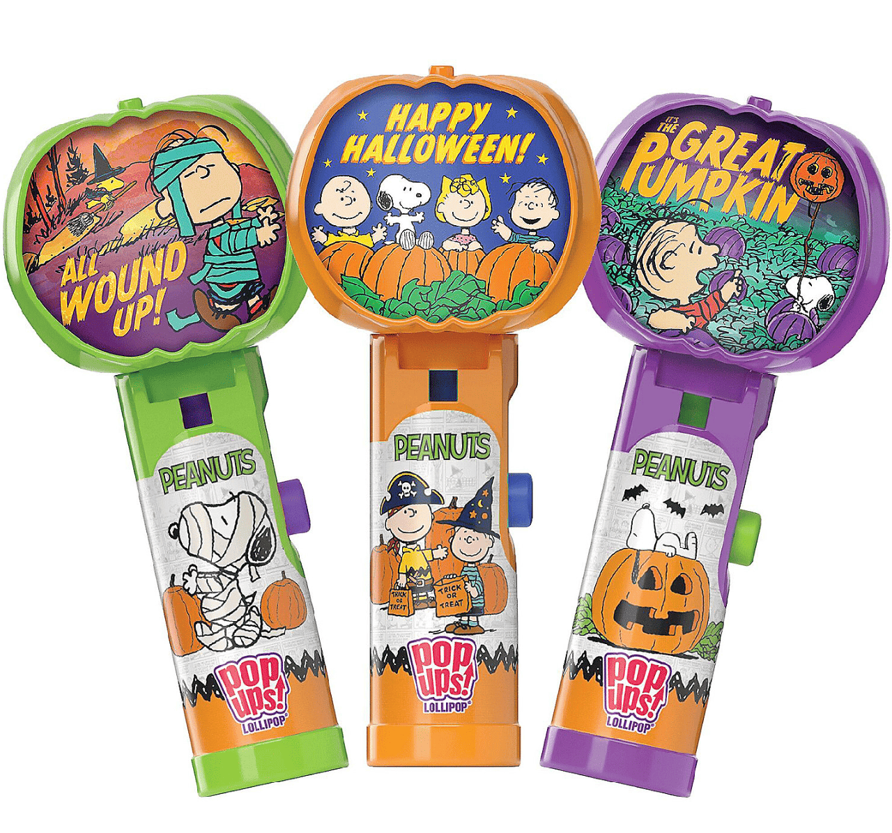 Держатель с леденцем Pop Ups Halloween Peanuts Mini Lollipops 1 шт. (2796536049)