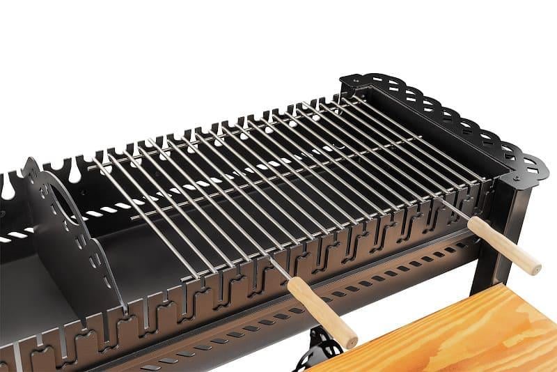 Мангал гриль Smoke House BBQ Garden комплектація Maximum 1200х600х850 мм на 20 шампурів з ґратами кришкою (27860590) - фото 7 Мангал гриль Smoke House BBQ Garden комплектація Maximum 1200х600х850 мм на 20 шампурів з ґратами кришкою (27860590) - фото 7