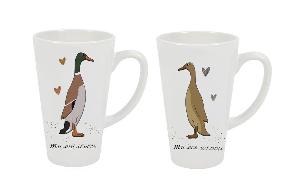 Чашки керамические Влюбленные птицы 2 шт. 475 мл