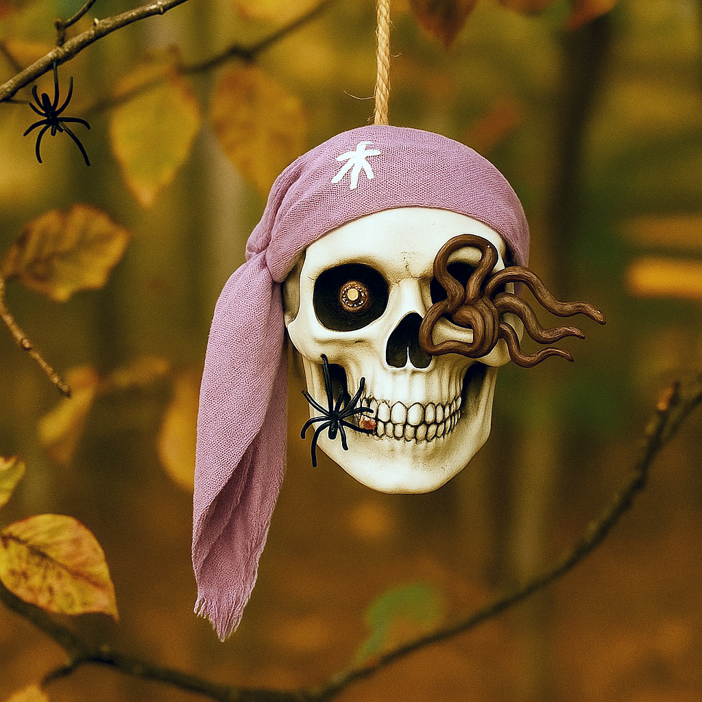 Декор для Хэллоуин Череп корсар Крюк пенополистирол 25x15 см Розовый (29472727)