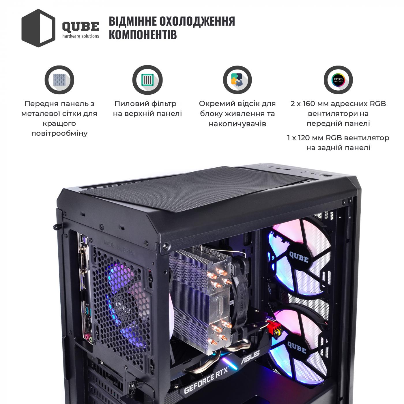 Системный блок QUBE Игровой QB Ryzen 5 5600X RX 6800 16GB 1642 - фото 3