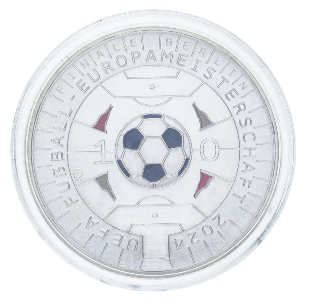 Коллекционная монета Германия 11 евро 2024 серебро UNC Чемпионат Европы по футболу 2024 в Германии (М21454)
