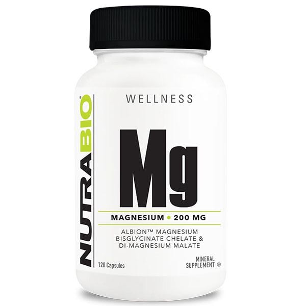 Микроэлемент Магний для спорта NutraBio Magnesium Bisglycinate Chelated & DI-Magnesium Malate 120 капс. (000027216)