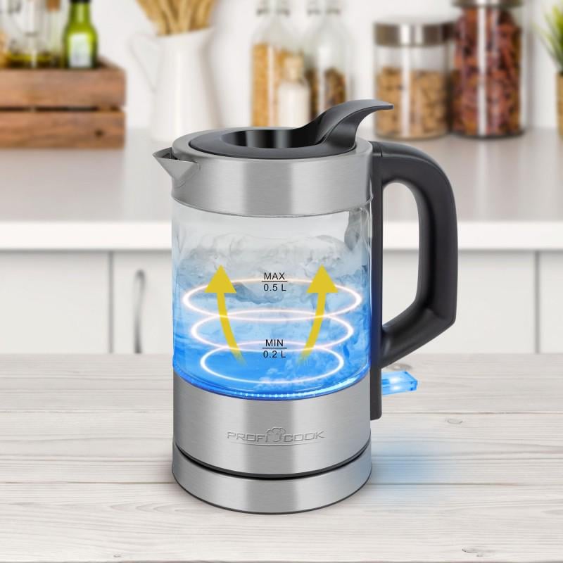 Електрочайник Profi Cook PC-WKS 1228 G з підсвіткою 0,5 л - фото 3 Електрочайник Profi Cook PC-WKS 1228 G з підсвіткою 0,5 л - фото 3