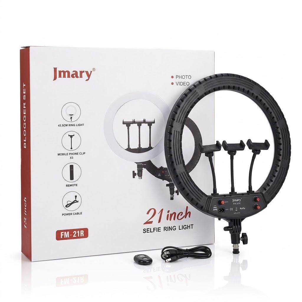 Кольцевая LED лампа 53 см 72 Вт 2 диммера пульт и держатель для смартфона (kmtЦ-000083489)