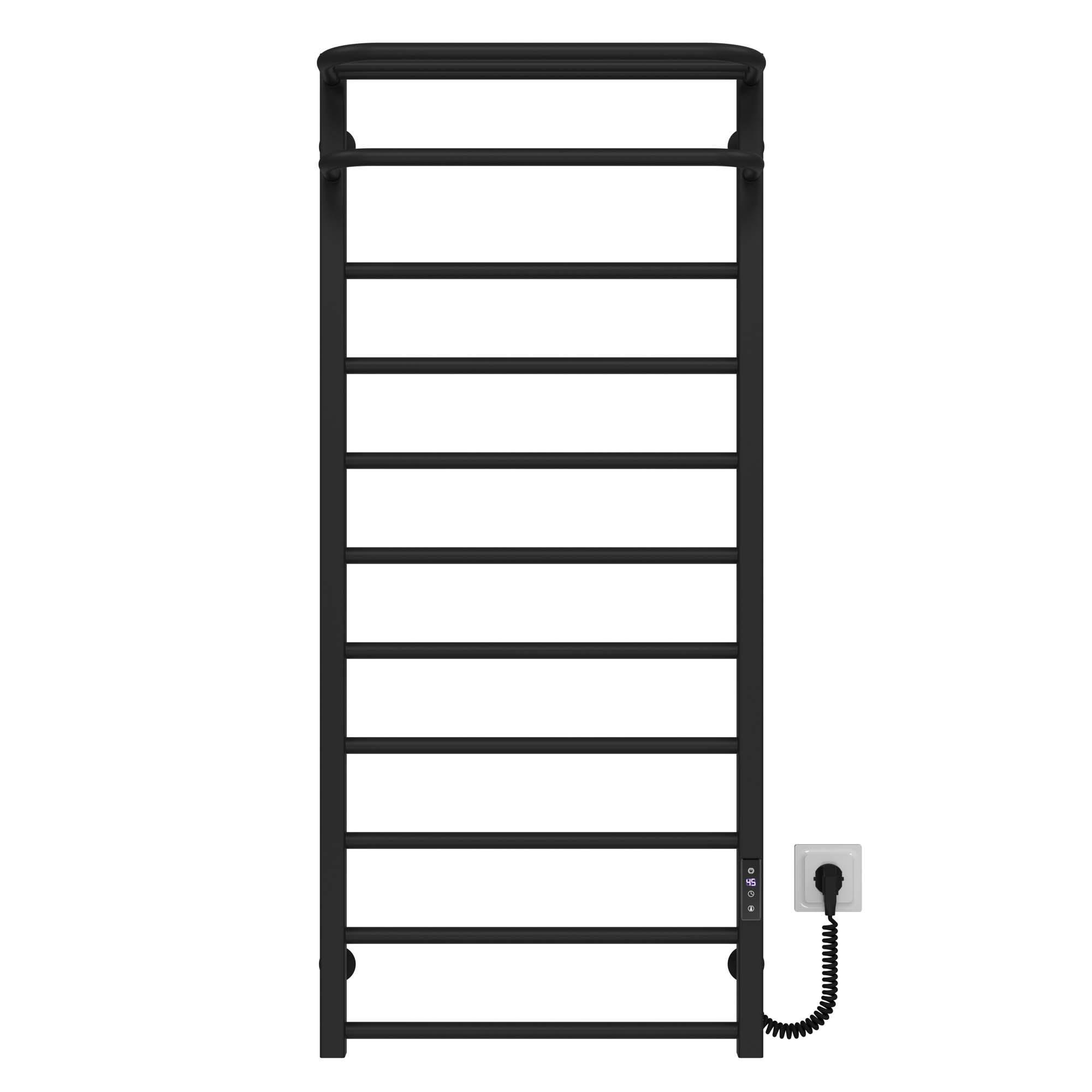 Рушникосушарка електрична Deffi Lux Hotel П11 JD04 праве підключення нержавіюча сталь 600х1200 мм Чорний (A.LH.120.60.11.E.B.R.2)