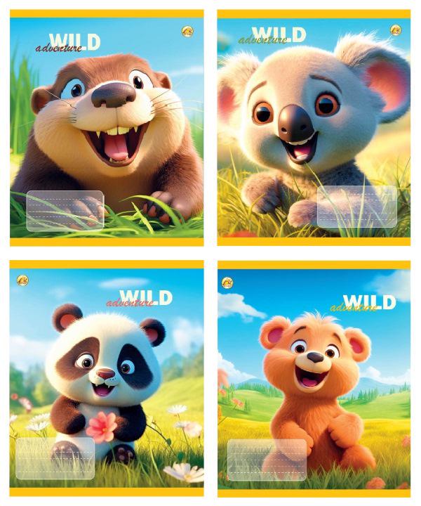 Зошити учнівські Тетрада Пригоди в косу лінію тверда палітурка 12 арк. 25 шт. (MTT-199159)