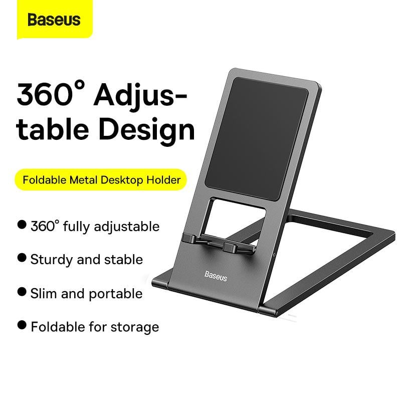 Держатель для телефона BASEUS LUKP000013 Foldable Metal Desktop Holder Grey (575677) - фото 16