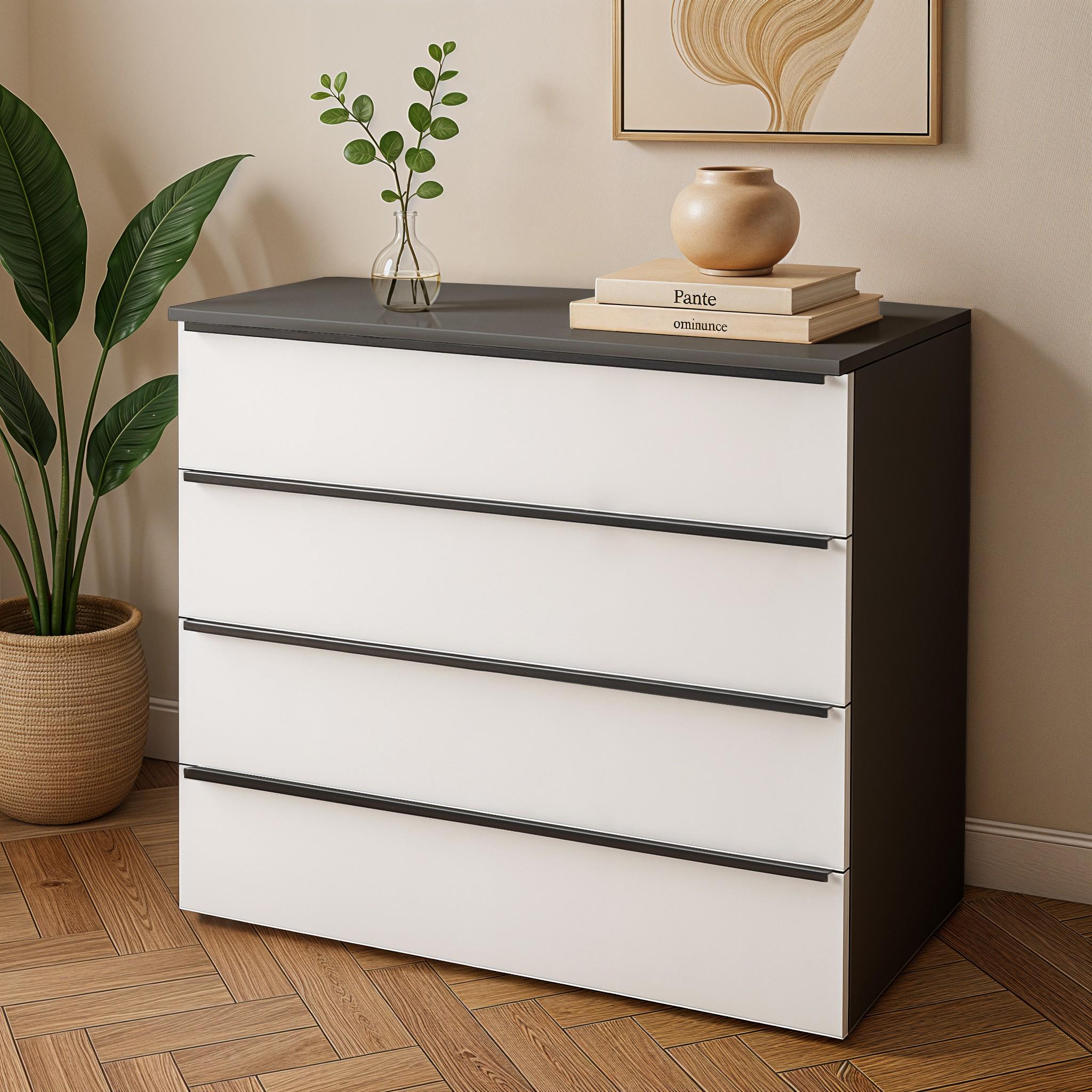 Комод на 4 шухляди FTX-4 1000х544х1014 мм Антрацит/Білий - фото 1 Комод на 4 шухляди FTX-4 1000х544х1014 мм Антрацит/Білий - фото 1