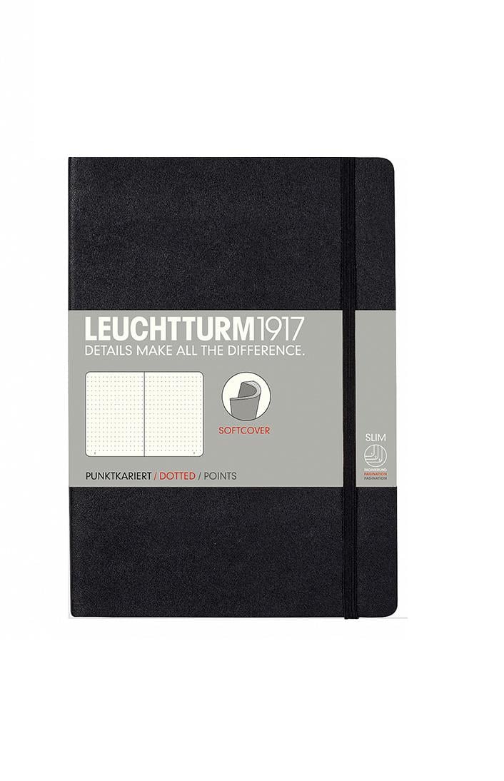 Блокнот Leuchtturm1917 Середній м'яка обкладинка крапка Чорний (324804)