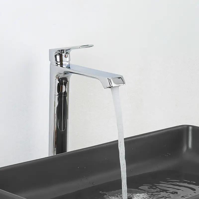 Змішувач для умивальника Frap F1071-2 високий одноважільний Хром (173482) - фото 3 Змішувач для умивальника Frap F1071-2 високий одноважільний Хром (173482) - фото 3