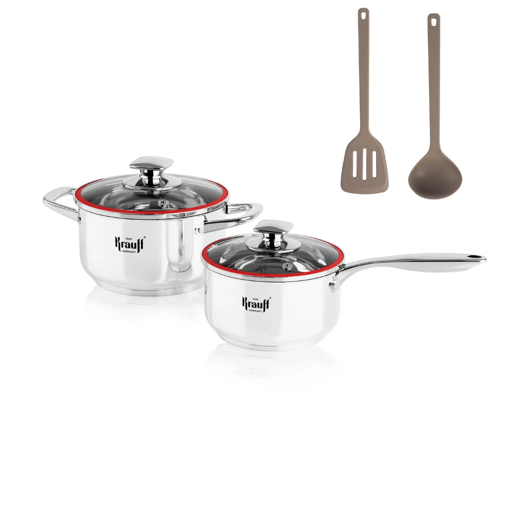 Набор посуды Krauff Prime Chef кастрюля и ковш с половником и картофелечисткой (55-333-444)