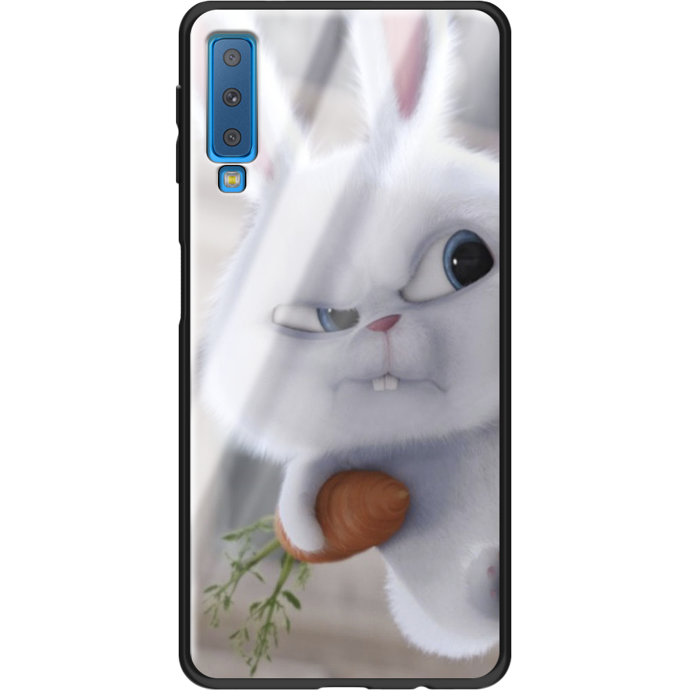 Чохол Boxface Samsung A750 Galaxy A7 2018 Rabbit Snowball Чорний силікон зі склом (35481-up1116-37741)
