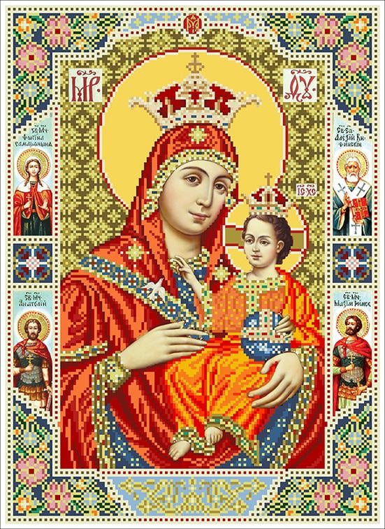 Вышивка бисером Вифлеемская Богородица 30,27х41,91 см (ВБ)
