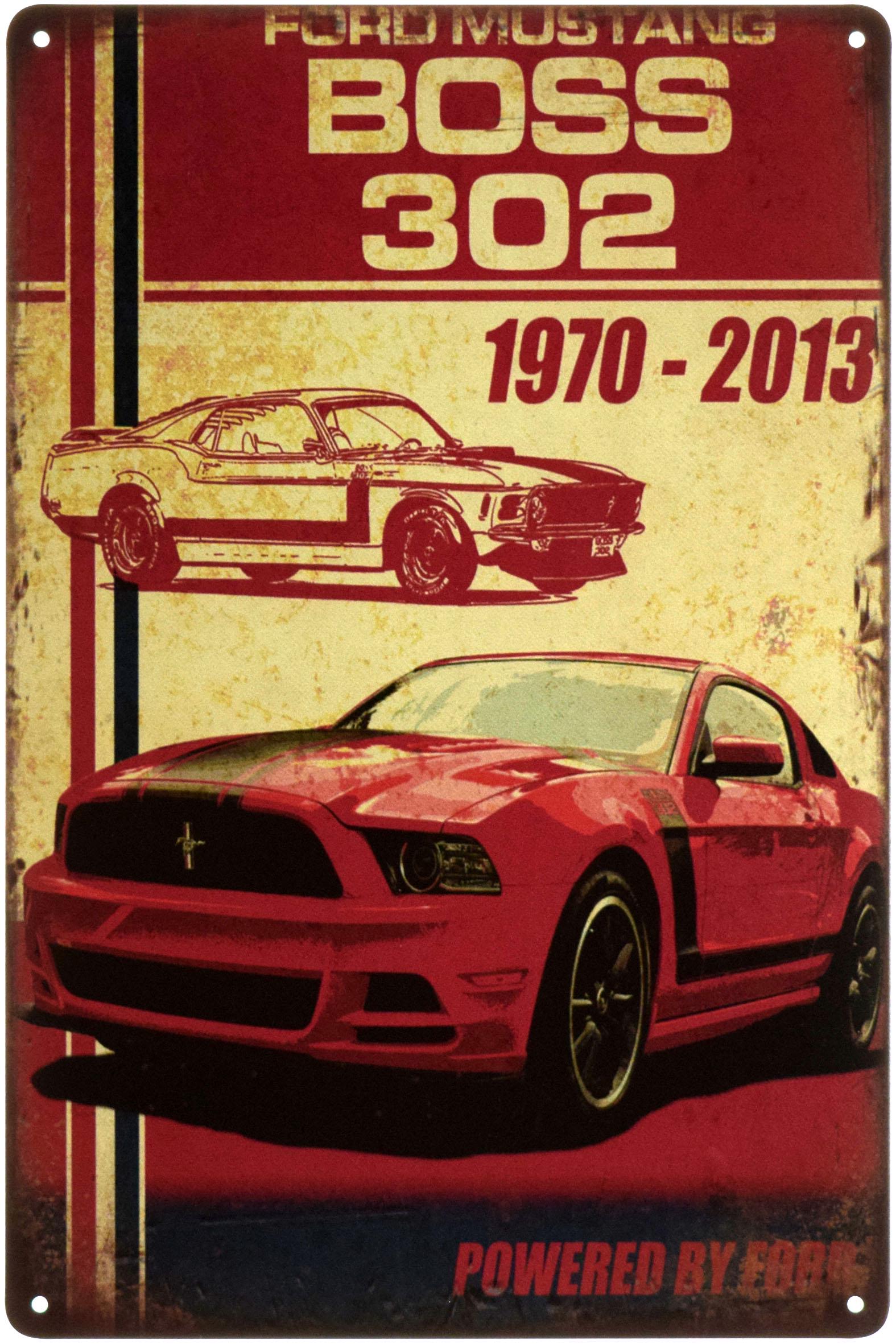 Табличка металева Ford Mustang Boss 302 1970-2013 20x30 см