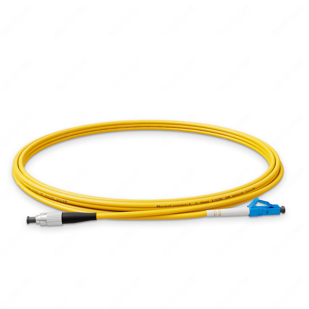 Патч-корд оптичний Simplex FC/UPC-LC/UPC LSZH Singlemode G.652.D 3 мм 3 м Жовтий (2563285631)