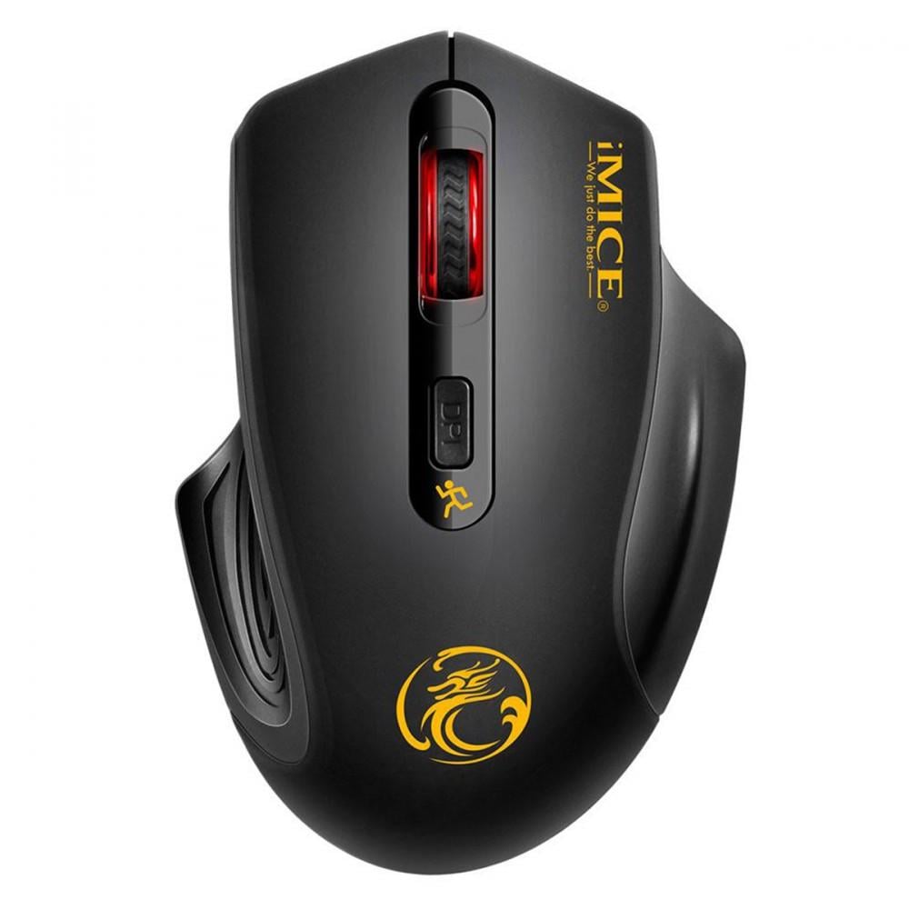 Мышка беспроводная тихая iMice G-1800 Silent 2000dpi 2xAAA Black (287236)