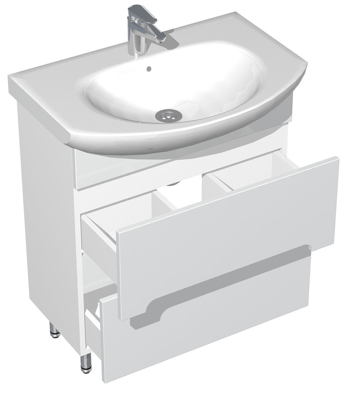 Тумба для ванної кімнати комодна з умивальником Руна 70 см Білий (30632037) - фото 3 Тумба для ванної кімнати комодна з умивальником Руна 70 см Білий (30632037) - фото 3