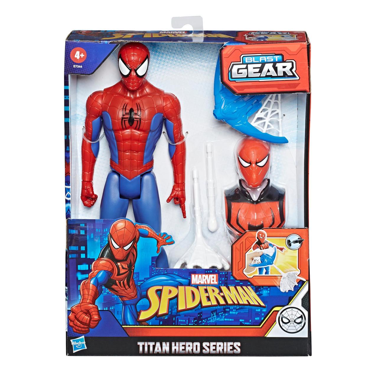 Игрушка Hasbro Titan Hero Gear Blast Marvel Человек-паук с паутиной и зарядами 30 см