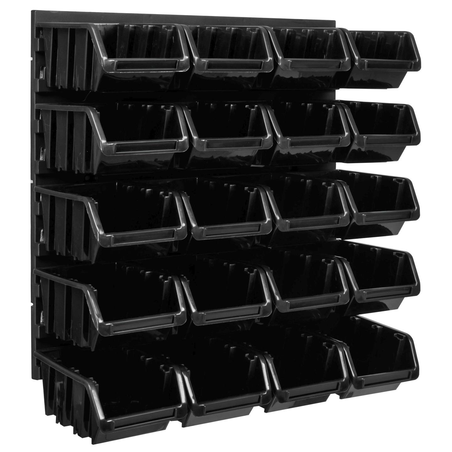 Пластиковая панель для инструментов 39x39 см и 20 ящиков для инструмента