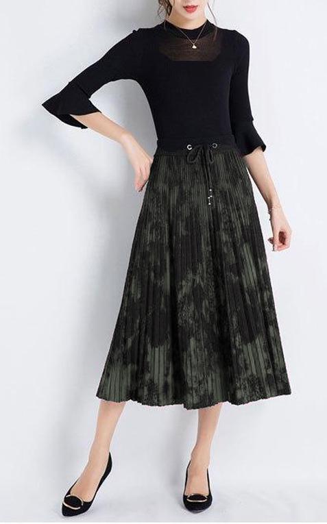 Юбка миди двусторонняя Forza Viva MW-KS-1905C трикотажная р. 46 Зеленый (17852312)