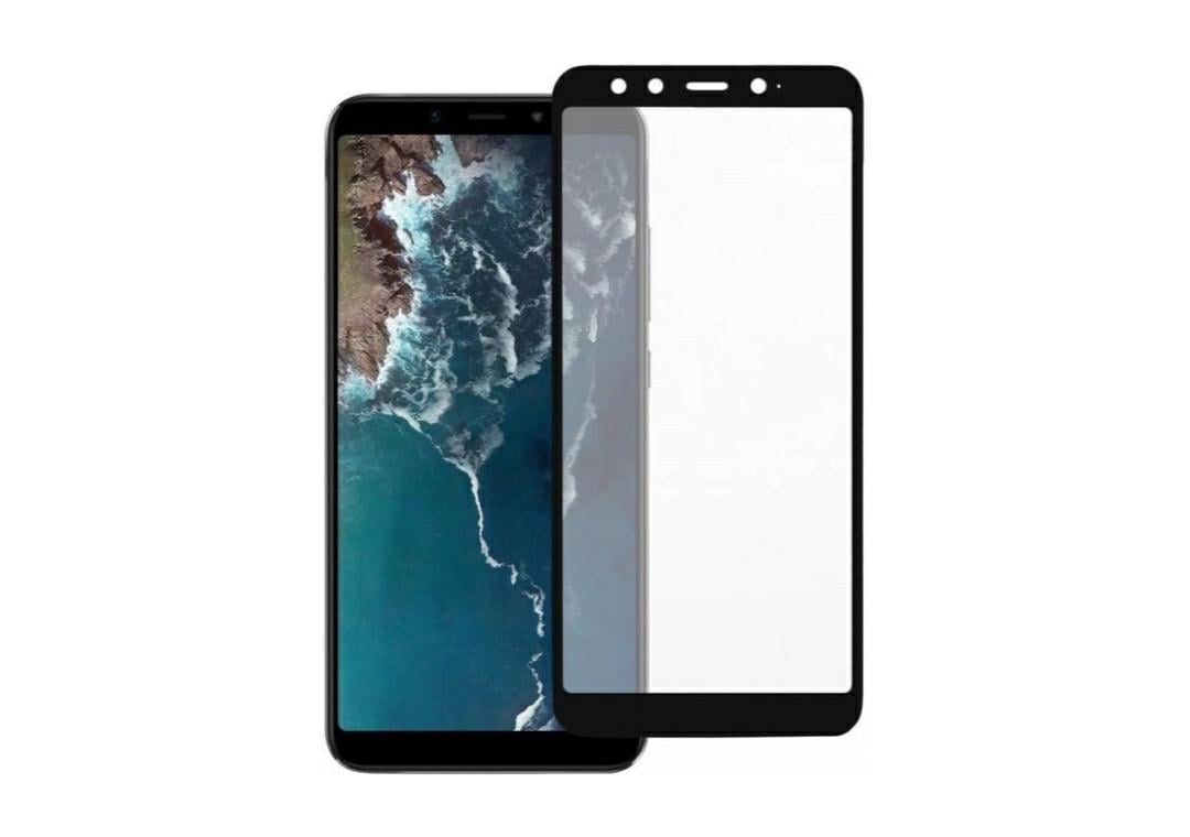 Загартоване захисне скло на Xiaomi Mi A2 / Чорна рамка