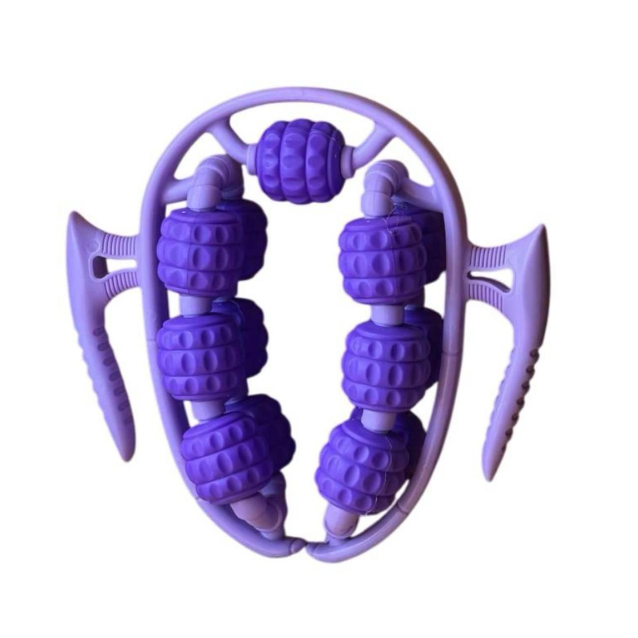 Массажер для тела кольцевой роликовый 13 колес в 2 ряда Фиолетовый - фото 1