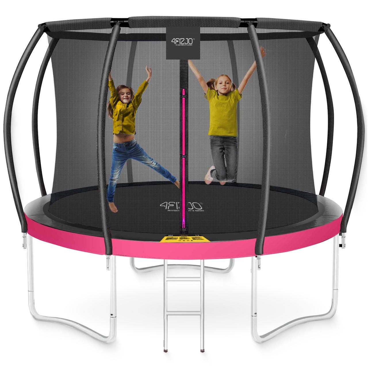 Батут с внутренней сеткой 4FIZJO PRO 10FT 312 см Black/Pink (P-5907739314604) - фото 3