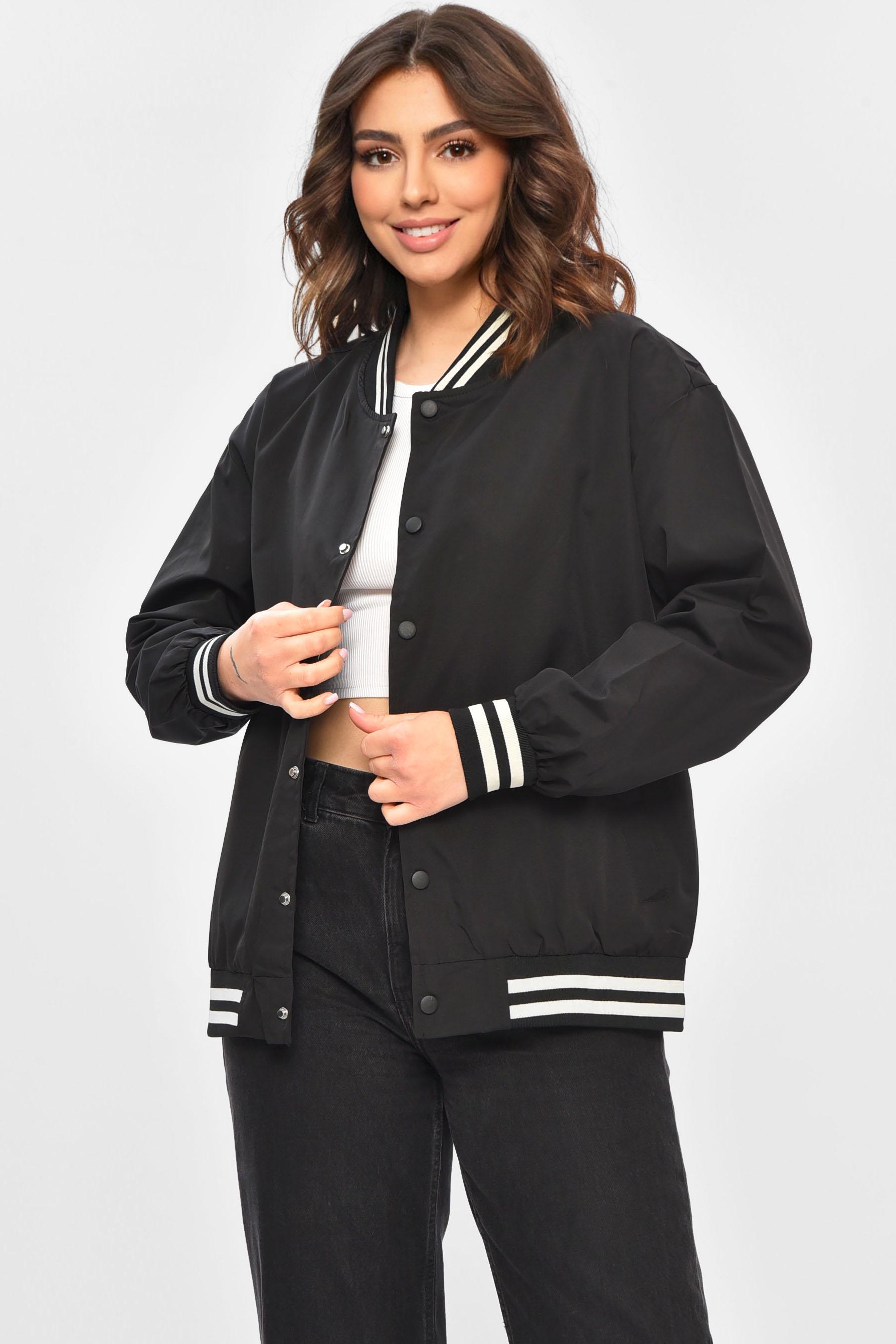 Бомбер женский полубатальний 2XL Черный (202258)