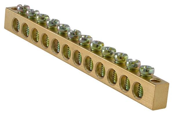 Шина нулевая АСКО-УКРЕМ 12 отверстий 6х9 мм (A0150120067)