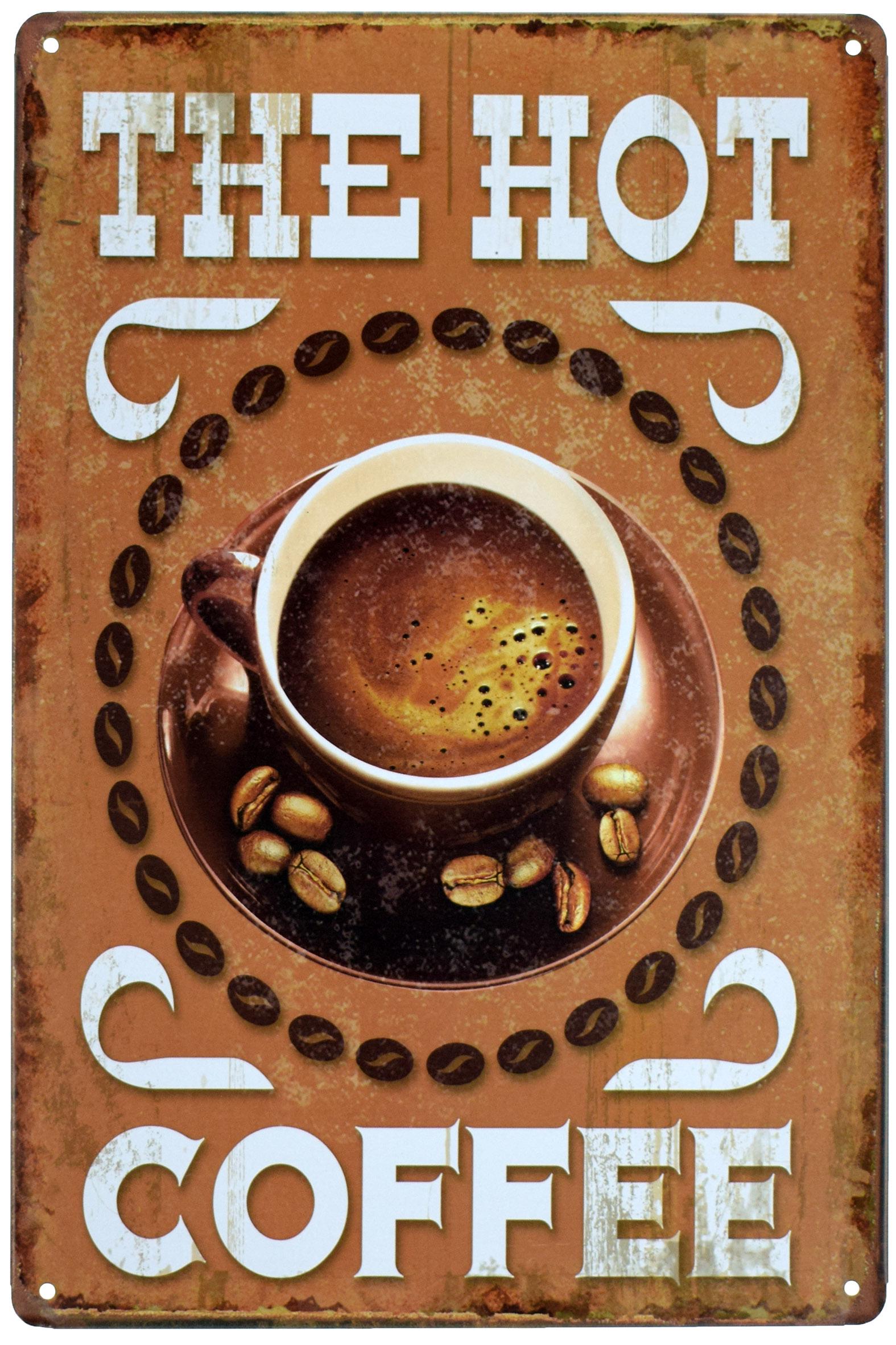 Табличка металева Гаряча Кава/The Hot Coffee 20x30 см
