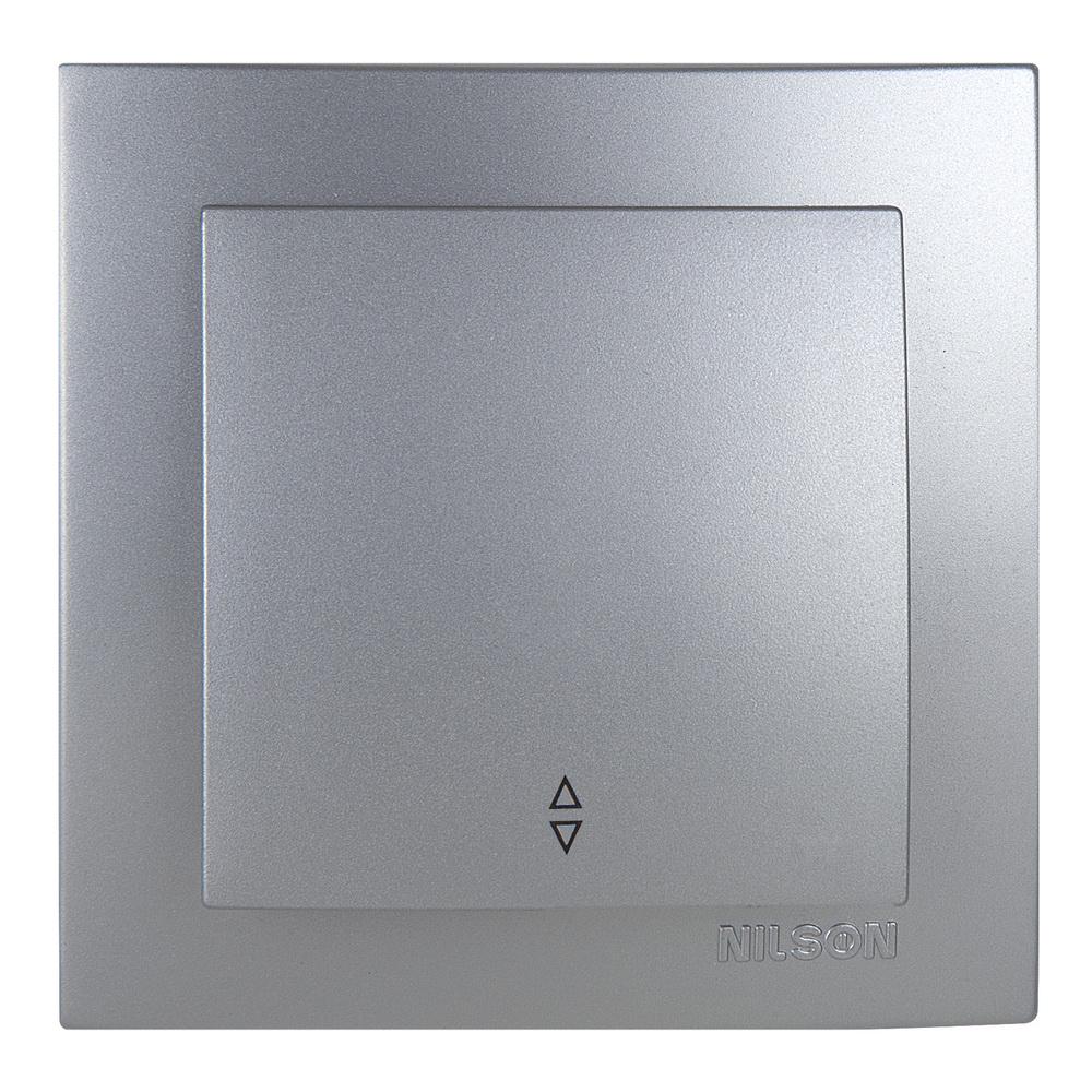 Выключатель Nilson Touran проходной Серебрянный (24131007)