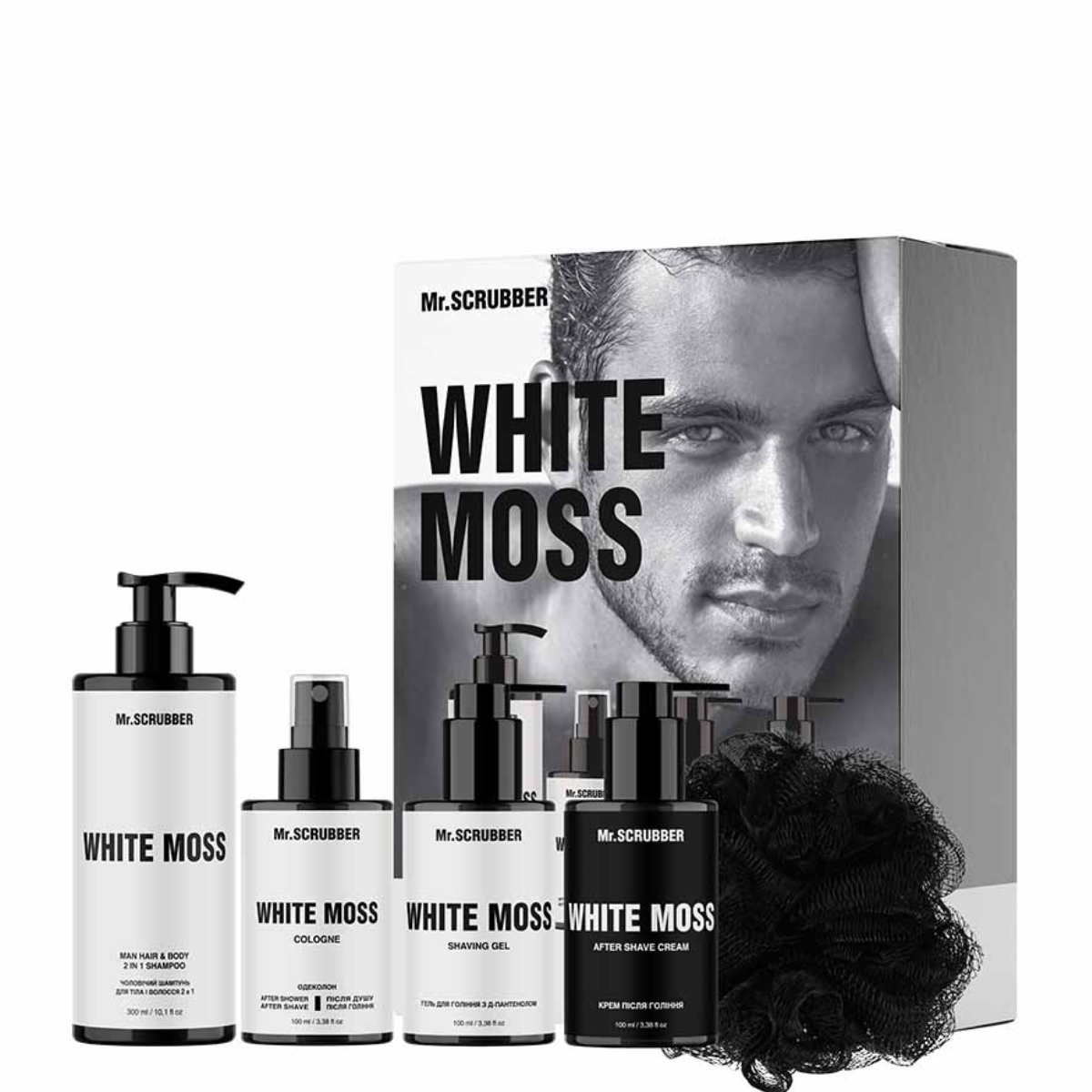 Подарунковий набір косметики для чоловіків Mr.Scrubber White Moss Perfumed Men's Essentials Set (13355596)