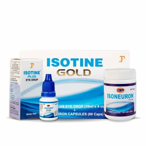 Комплекс для зору Isotine Gold Jagat Pharma 10 мл 4 шт. та 60 капсул
