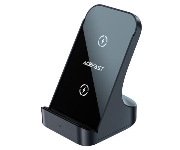 Устройство подставка беспроводное зарядное Acefast E14 15W Grey