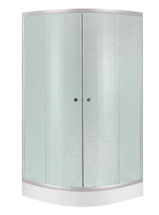 Душова кабіна напівкругла Lidz Latwa SC80x80.SAT.LOW.FR скло Frost 4 мм з душовим піддоном Kapielka ST 80x80x15 см (64605)