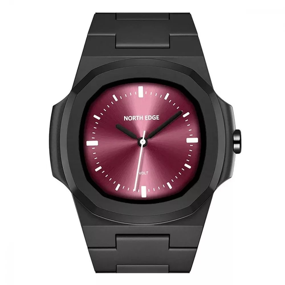 Годинник наручний механічний North Edge VOLT d 29,2 мм Чорний/Червоний (29876196)