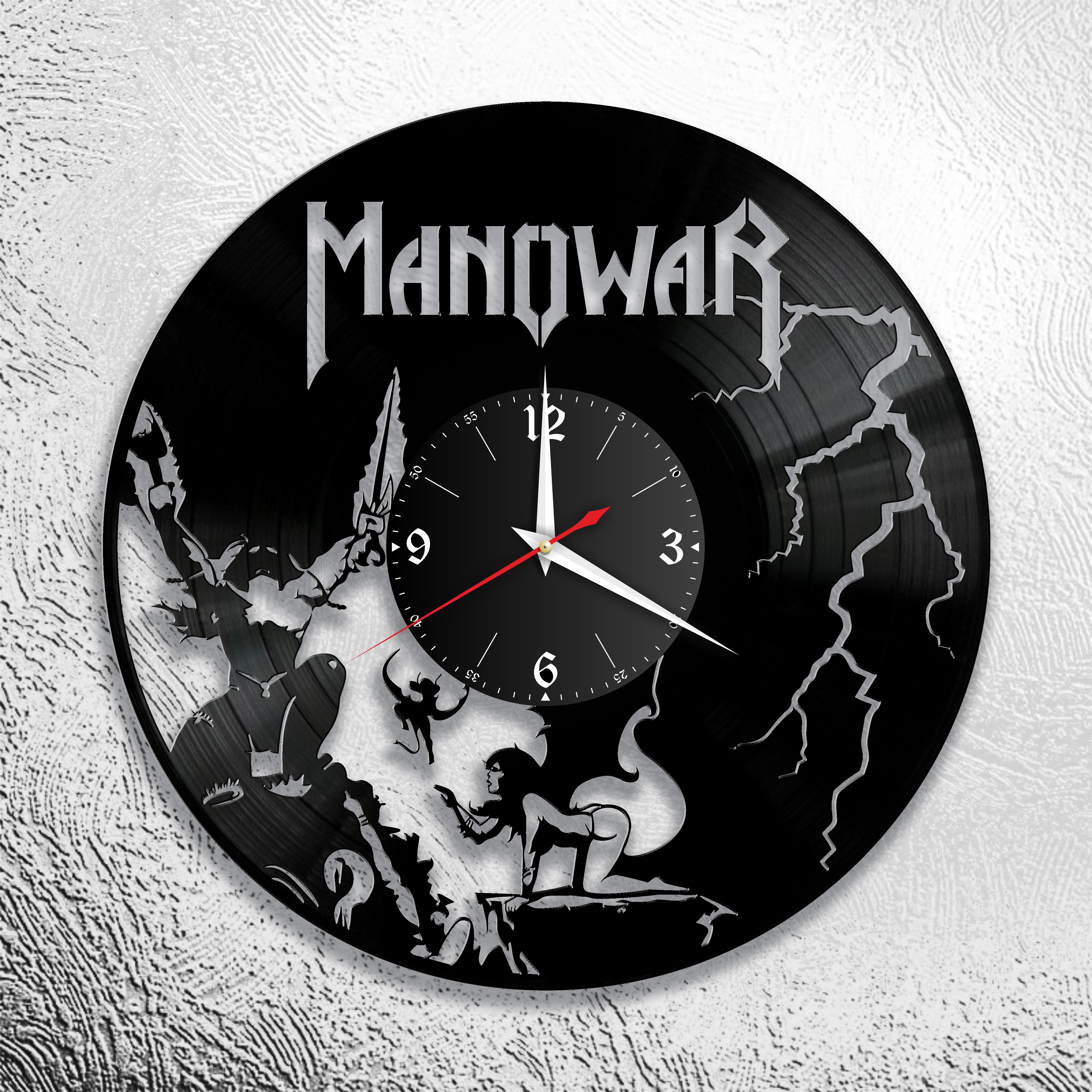 Часы настенные Manowar 0670 из виниловой пластинки
