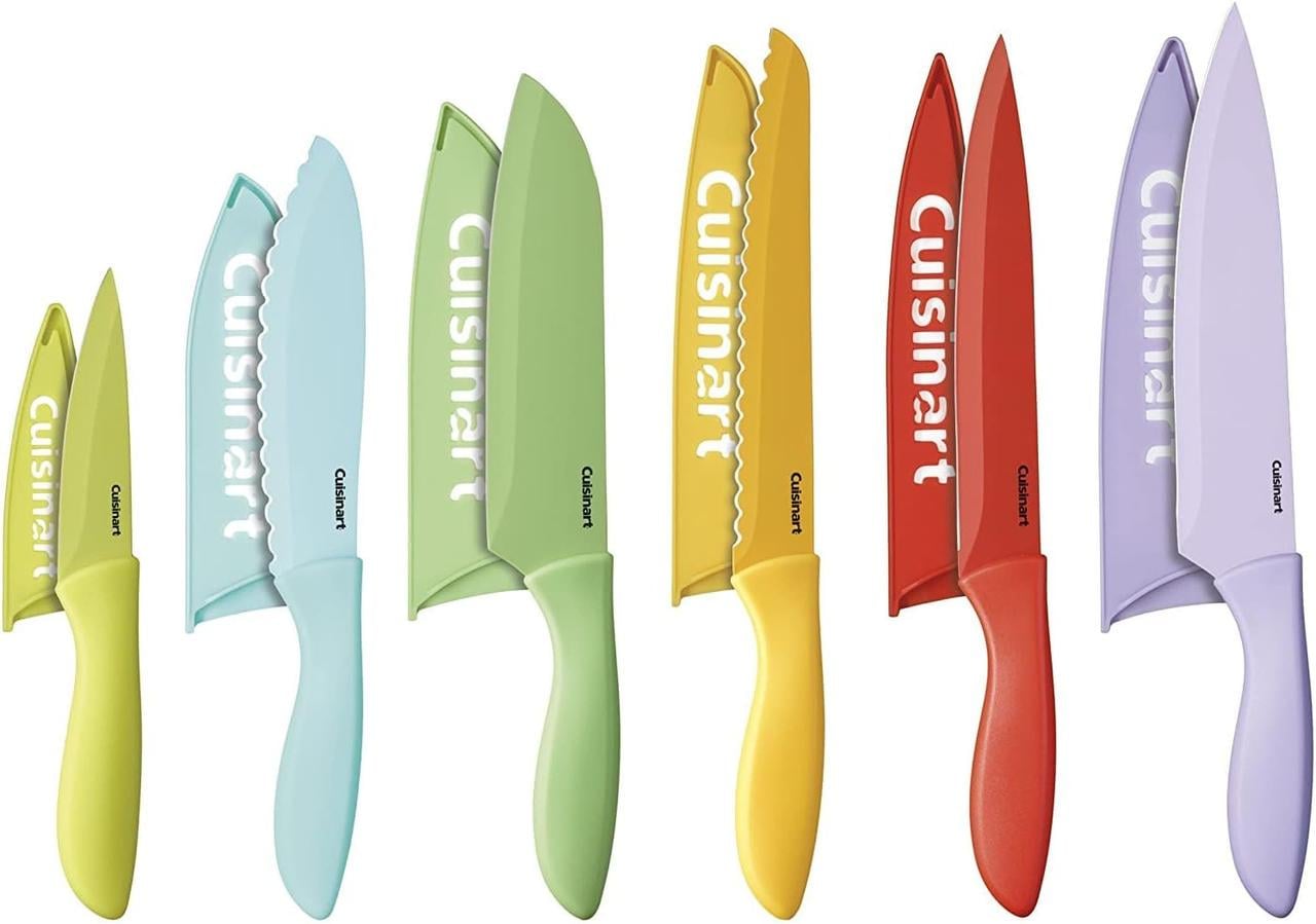 Набір кухонних ножів Cuisinart, 12 предметів, колекція Advantage Color із захисними кожухами для лез