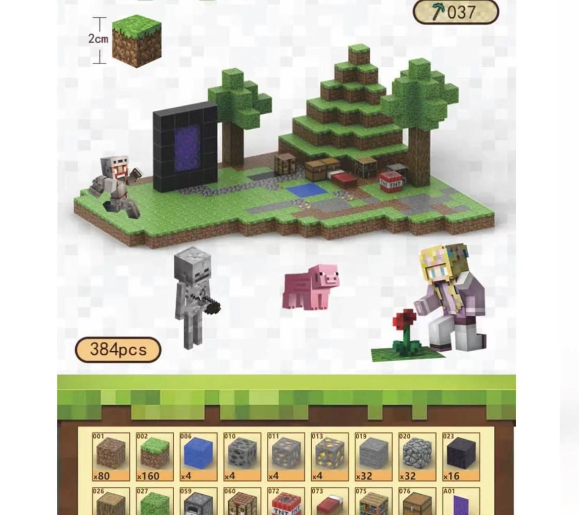 Конструктор для дітей Minecraft на магнітах 384 деталі X140 (llo8997453)