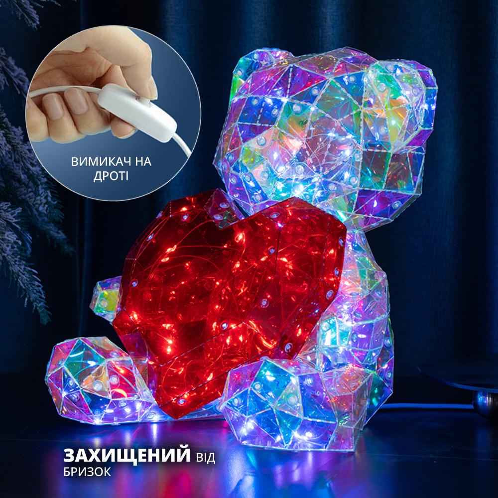 Нічник світлодіодний Bear's Heart Рожевий/Червоний (01076-01) - фото 3