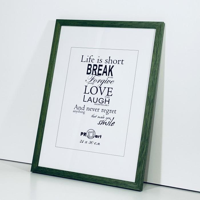 Рамка деревянная А4 для фотографии со стеклом 21х30 Зеленый