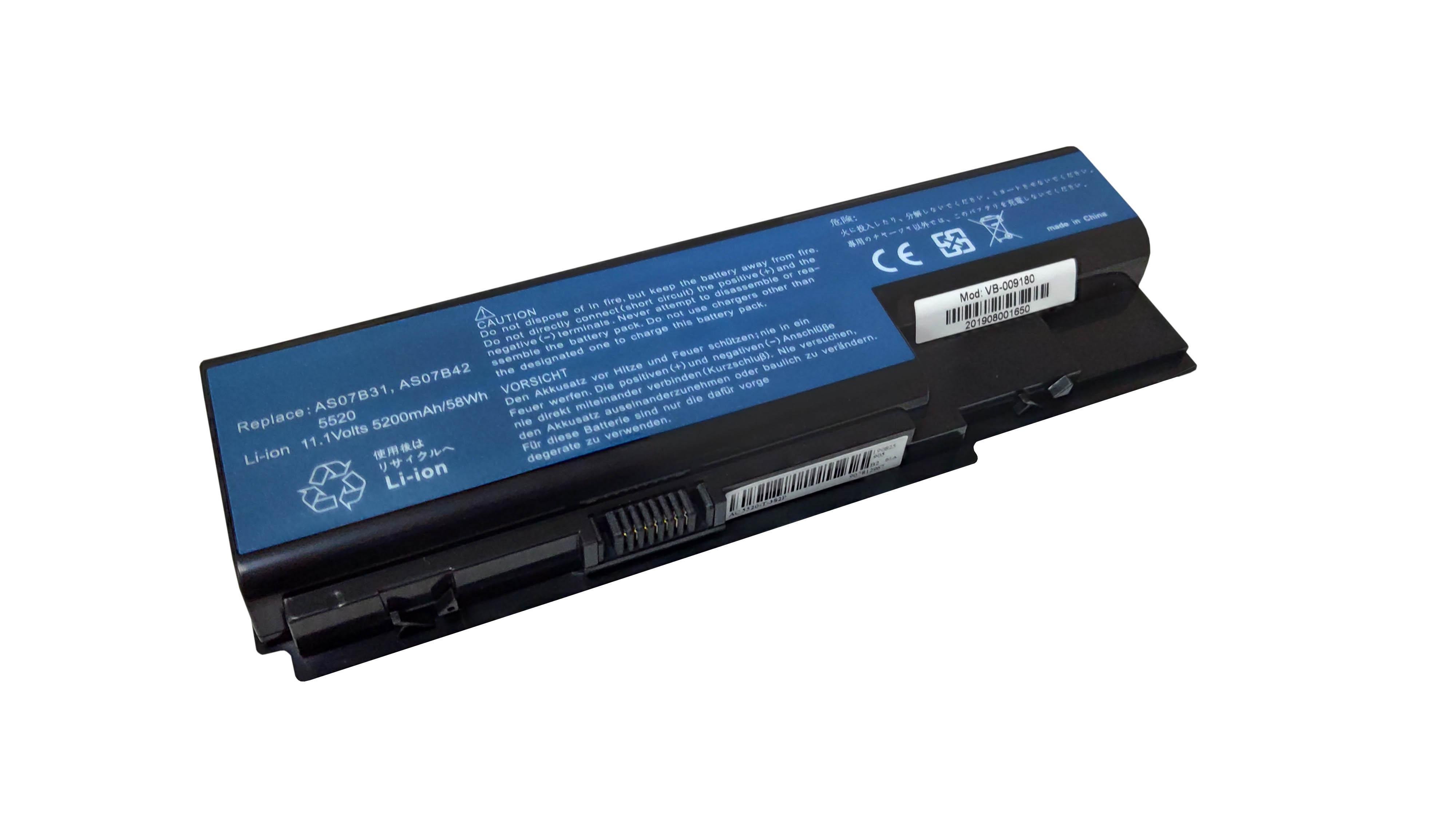 Аккумулятор для ноутбука Acer AS07B41 Aspire 5315 11.1V Black 5200mAh OEM - фото 1