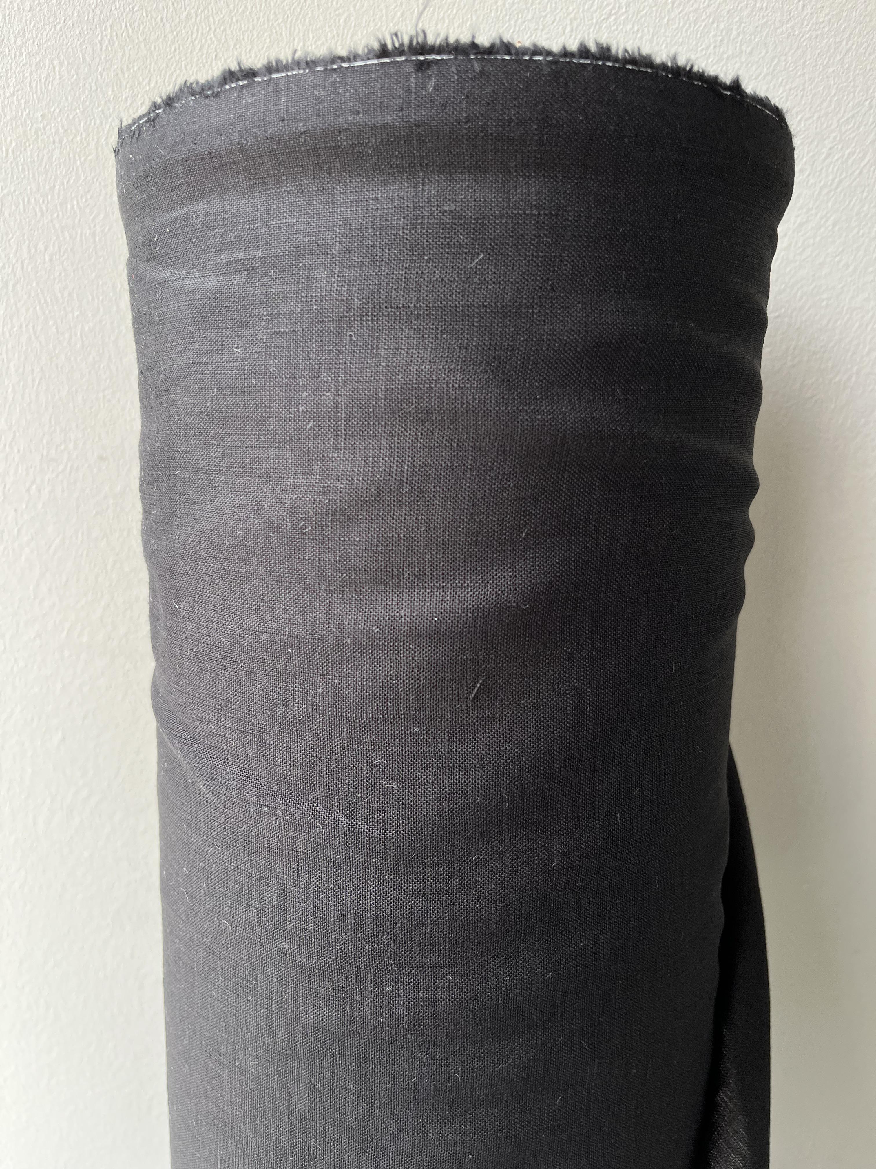 Ткань рубашечно-платьевая Linen Plus льняная 148 см 147 Черный - фото 2 Ткань рубашечно-платьевая Linen Plus льняная 148 см 147 Черный - фото 2