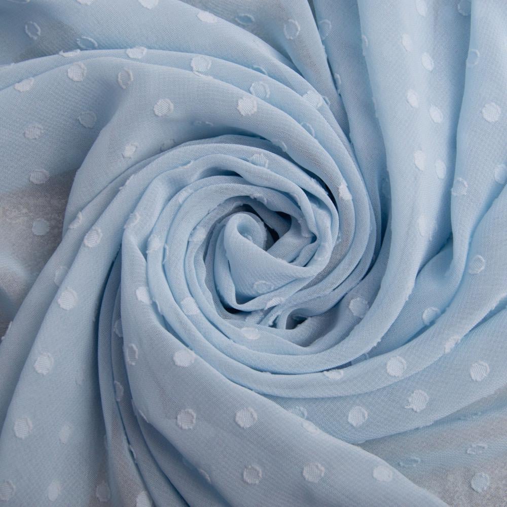 Тканина плательна шифон жакард св/блакитна