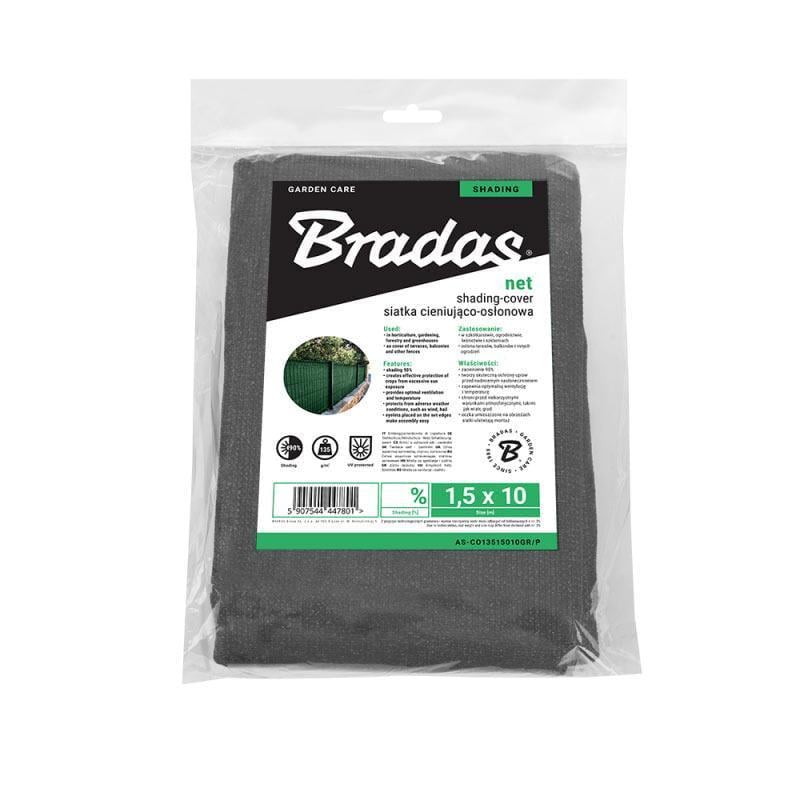 Сетка защитная Bradas затенение 55% 60 г/м2 1,5х10 м (AS-CO6015010GY/P) Сетка защитная Bradas затенение 55% 60 г/м2 1,5х10 м (AS-CO6015010GY/P)