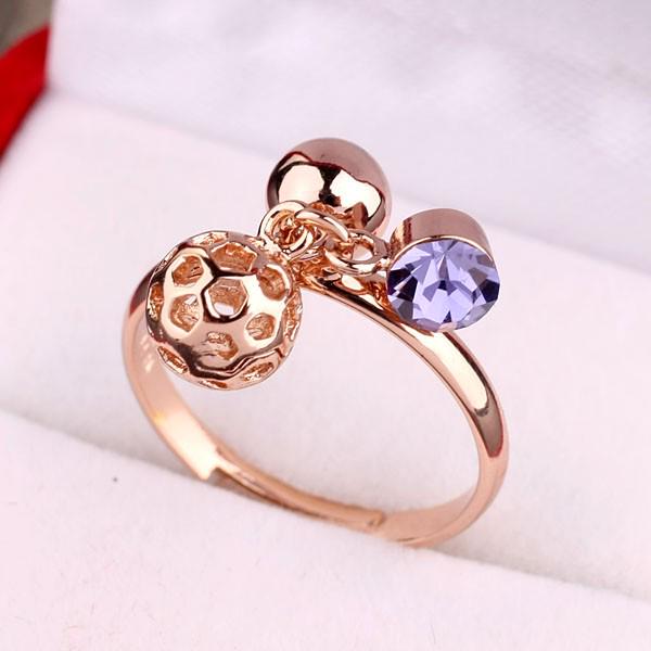 Кольцо с кристаллами Сваровски 595279b Showfay р. 16,5 Сиреневый