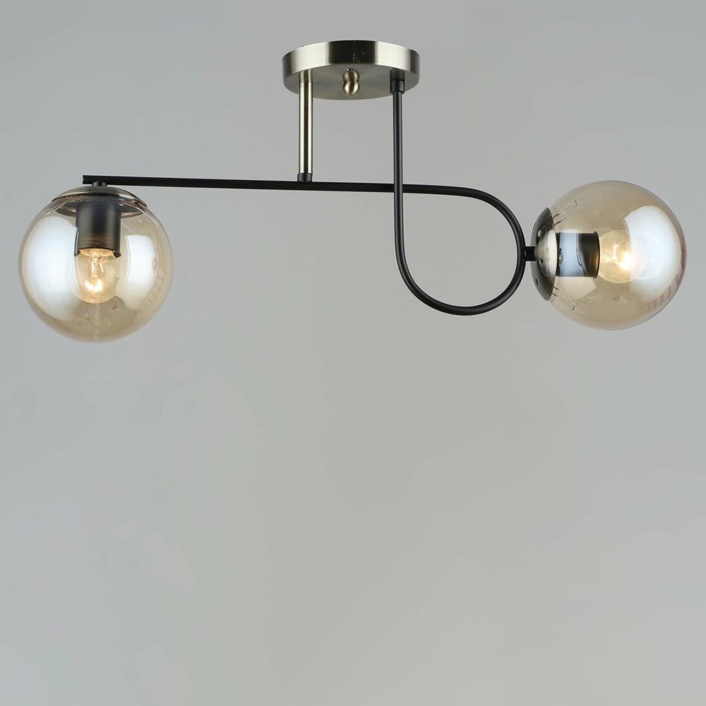Люстра стельова Lighthouse SRS-19773/2 BK/AB Бронзовий/Чорний/Бурштиновий 